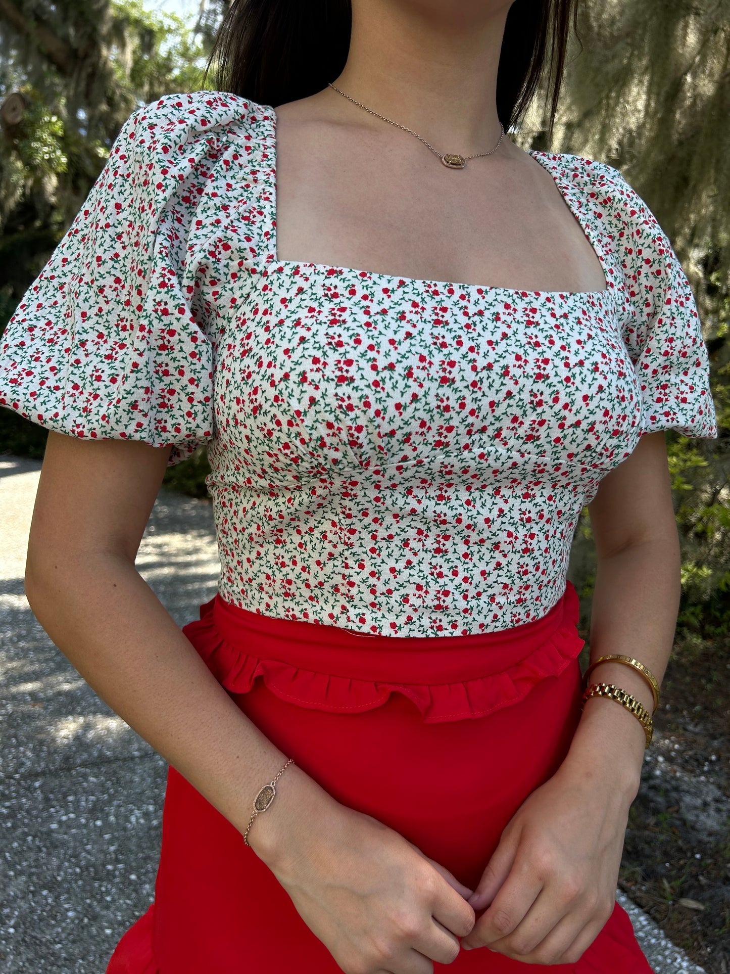 Rosy Cropped Blouse