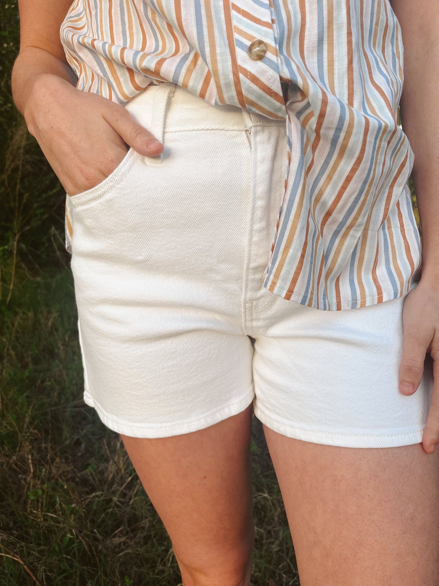 White Denim Shorts